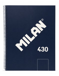 CUADERNO ESPIRAL A4 LISO 430 AZUL (Milán)