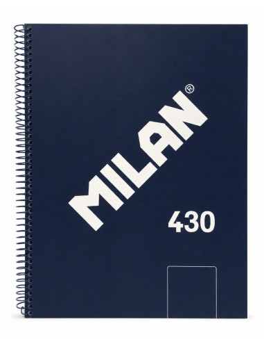 CUADERNO ESPIRAL A4 LISO 430 AZUL (Milán)